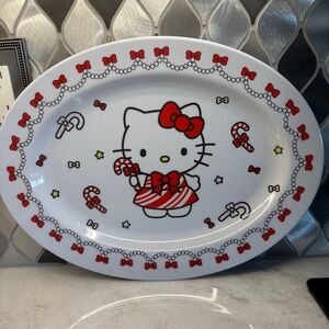 Hello Kitty Candy Cane Dress made with Melamine Platter made 2000 New never used